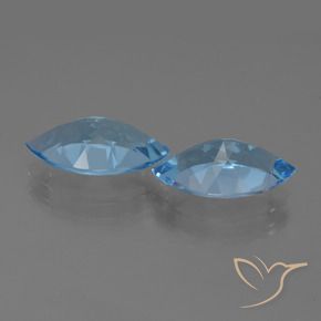 Gemme di Topazio Blu svizzero naturale da 7.40 ct, Taglio marquise, VVS
