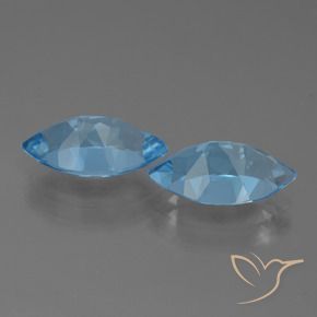 Gemme di Topazio Blu svizzero naturale da 8.33 ct, Taglio marquise, VVS