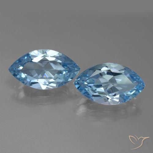 7.79ctw Naturale Celeste Topazio, Taglio marquise, VVS