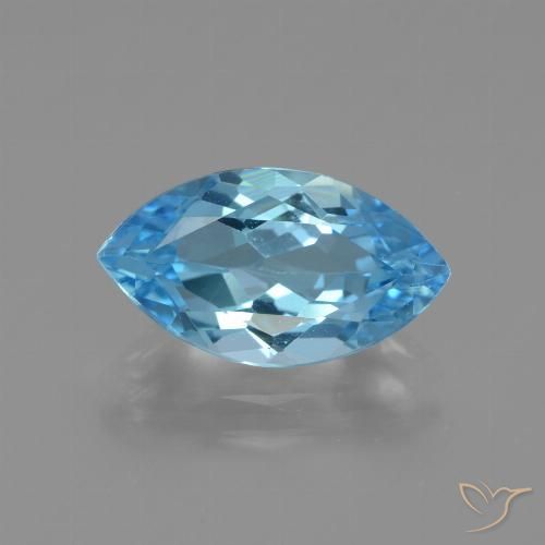 Topazio Blu svizzero naturale da 3.85 ct, Taglio marquise, VVS