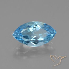 Topazio Blu svizzero naturale da 3.85 ct, Taglio marquise, VVS