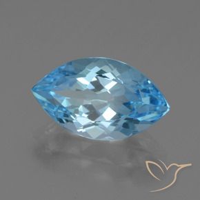Topazio Blu svizzero naturale da 4.29 ct, Taglio marquise, VVS