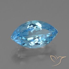 Topazio Blu svizzero naturale da 4.04 ct, Taglio marquise, VVS