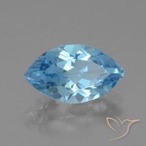 Topazio Blu svizzero naturale da 3.70 ct, Taglio marquise, VVS