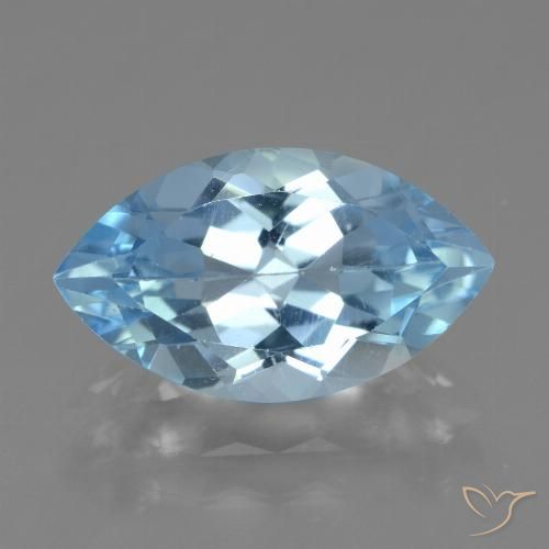 4.11ct Naturale Celeste Topazio, Taglio marquise, VVS-VS