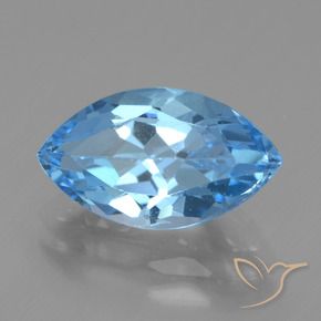 Topazio Blu svizzero naturale da 4.27 ct, Taglio marquise, VVS-VS