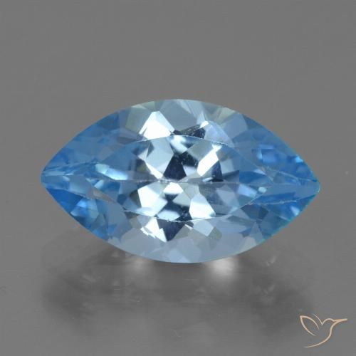 Topazio Blu svizzero naturale da 4.12 ct, Taglio marquise, VVS-VS
