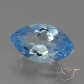 Topazio Blu svizzero naturale da 4.40 ct, Taglio marquise, VVS-VS