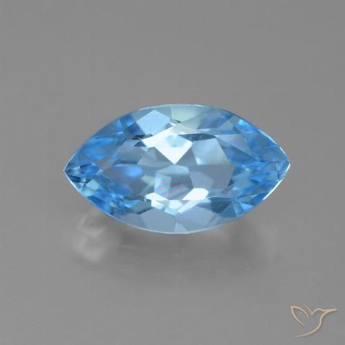 Topazio Blu svizzero naturale da 4.12 ct, Taglio marquise, VVS