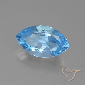 Topazio Blu svizzero naturale da 4.12 ct, Taglio marquise, VVS