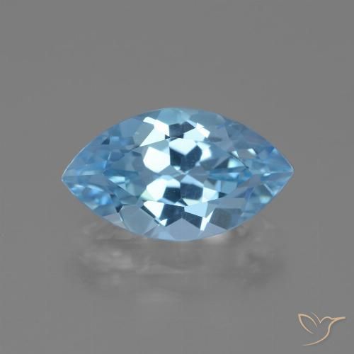 4.18ct Naturale Celeste Topazio, Taglio marquise, VVS