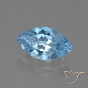Topazio Celeste naturale da 4.18 ct, Taglio marquise, VVS