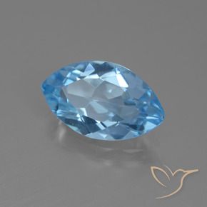 Topazio Celeste naturale da 3.57 ct, Taglio marquise, VS