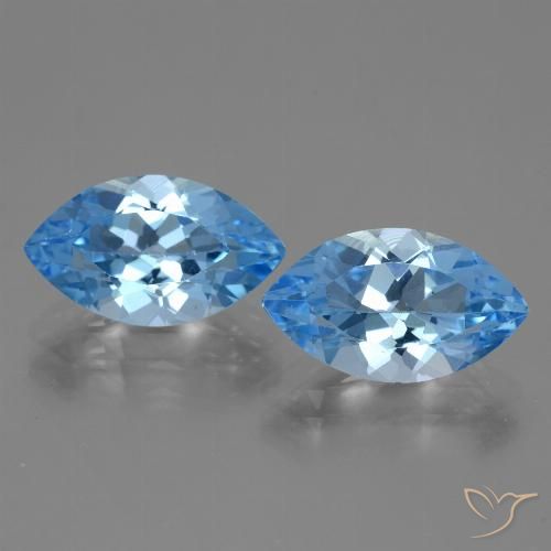 8.12ctw Naturale Blu svizzero Topazio, Taglio marquise, VVS-VS