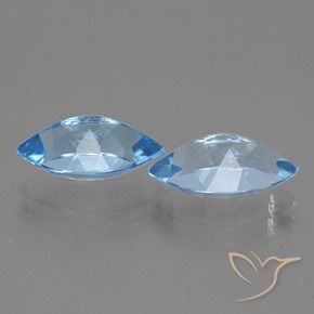 Gemme di Topazio Blu svizzero naturale da 8.12 ct, Taglio marquise, VVS-VS