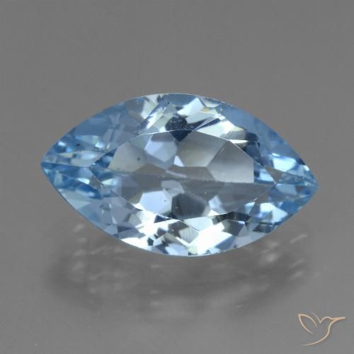 3.87ct Naturale Celeste Topazio, Taglio marquise, VVS-VS