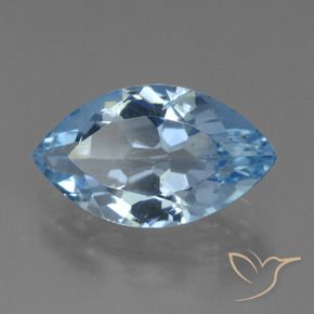 Topazio Celeste naturale da 3.87 ct, Taglio marquise, VVS-VS
