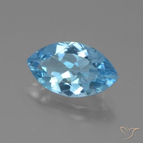 Topazio Blu svizzero naturale da 4.12 ct, Taglio marquise, VVS-VS