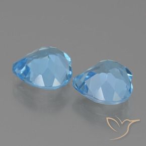 Gemme di Topazio Celeste naturale da 5.66 ct, Cuore, VVS