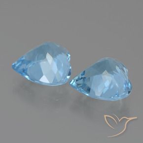 Gemme di Topazio Blu svizzero naturale da 5.86 ct, Cuore, VVS