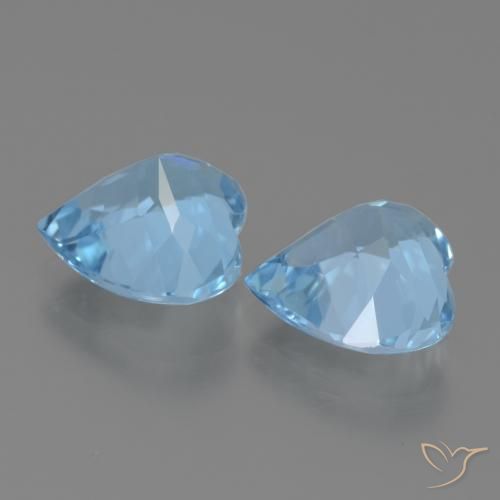 Gemme di Topazio Celeste naturale da 5.84 ct, Cuore, VVS