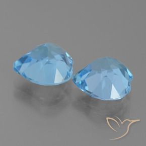 Gemme di Topazio Celeste naturale da 5.91 ct, Cuore, VVS