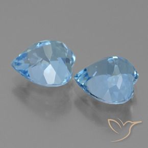 Gemme di Topazio Blu svizzero naturale da 6.85 ct, Cuore, VVS