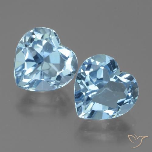 6.69ctw Naturale Celeste Topazio, Cuore, VVS-VS
