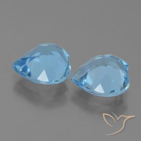 Gemme di Topazio Celeste naturale da 5.54 ct, Cuore, VVS