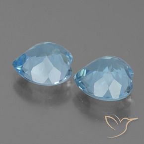 Gemme di Topazio Celeste naturale da 5.96 ct, Cuore, VVS
