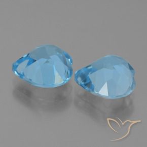 Gemme di Topazio Celeste naturale da 5.95 ct, Cuore, VVS