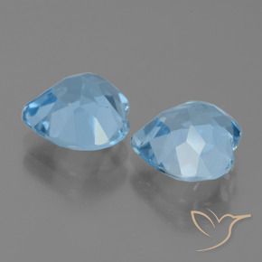 Gemme di Topazio Celeste naturale da 6.13 ct, Cuore, VVS