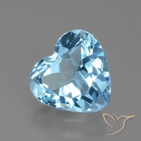 Topazio Celeste naturale da 2.47 ct, Cuore, VVS