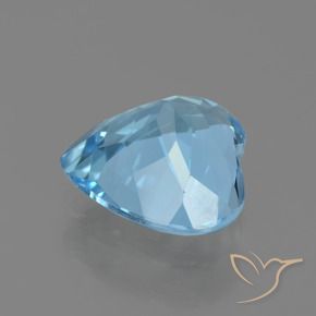 Topazio Celeste naturale da 2.47 ct, Cuore, VVS