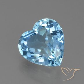 Topazio Celeste naturale da 2.73 ct, Cuore, VVS