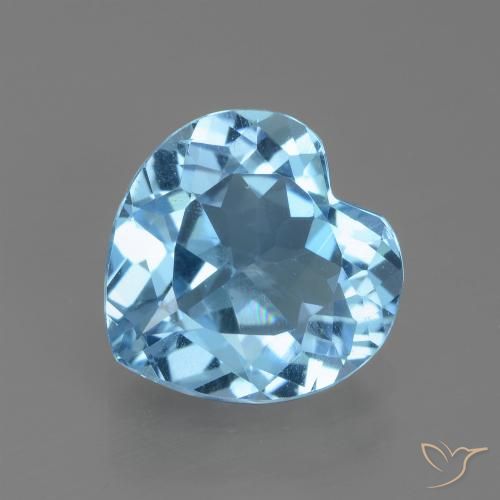 2.76ct Naturale Celeste Topazio, Cuore, VVS