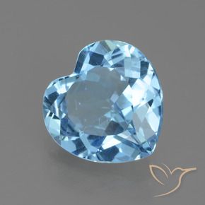 Topazio Celeste naturale da 2.76 ct, Cuore, VVS