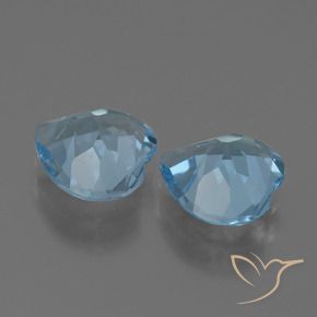 Gemme di Topazio Celeste naturale da 5.36 ct, Cuore, VVS-VS