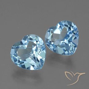 Gemme di Topazio Celeste naturale da 5.83 ct, Cuore, VVS