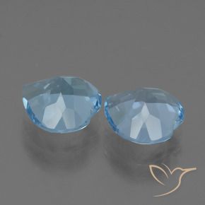 Gemme di Topazio Celeste naturale da 5.83 ct, Cuore, VVS
