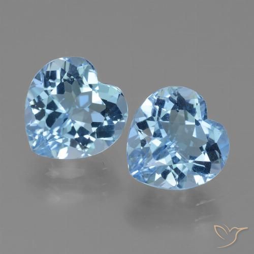 6.37ctw Naturale Blu svizzero Topazio, Cuore, VVS