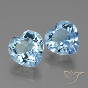 Gemme di Topazio Blu svizzero naturale da 6.37 ct, Cuore, VVS