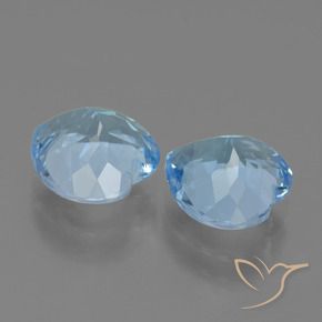 Gemme di Topazio Blu svizzero naturale da 6.37 ct, Cuore, VVS
