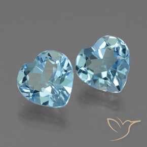 Gemme di Topazio Blu svizzero naturale da 5.36 ct, Cuore, VVS