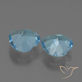 Gemme di Topazio Blu svizzero naturale da 5.36 ct, Cuore, VVS