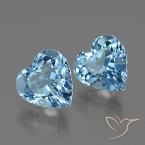 Gemme di Topazio Blu svizzero naturale da 6.13 ct, Cuore, VVS