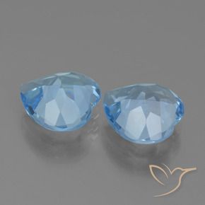 Gemme di Topazio Celeste naturale da 5.44 ct, Cuore, VVS