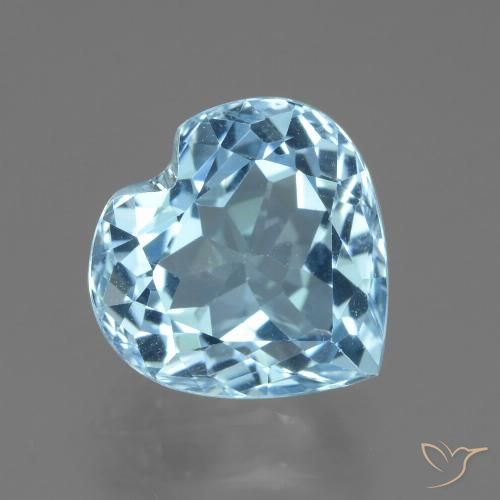 3.23ct Naturale Blu svizzero Topazio, Cuore, VVS