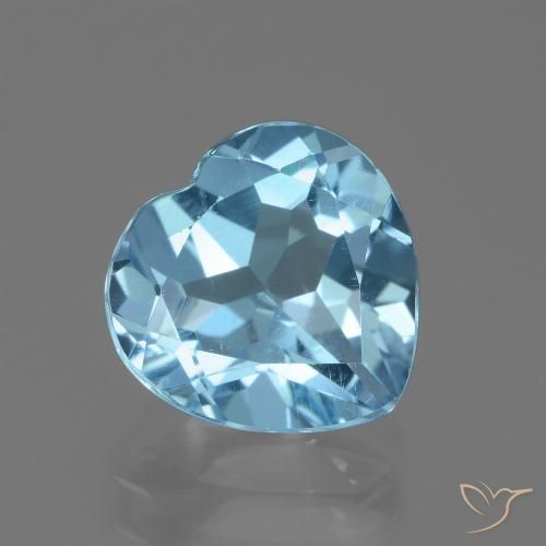 3.02ct Naturale Celeste Topazio, Cuore, VVS