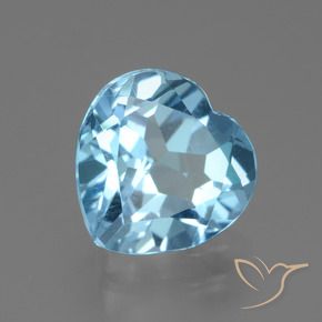 Topazio Celeste naturale da 3.02 ct, Cuore, VVS